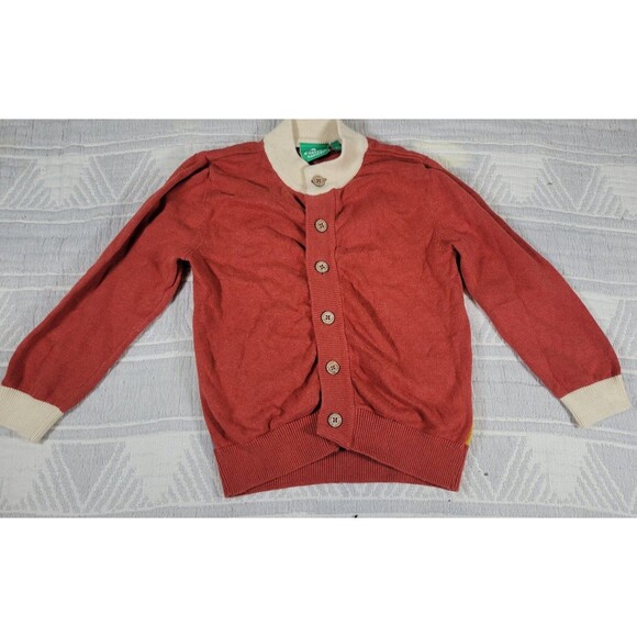 Little Green Radicals Rainbow Sunrise Cardigan 5–6Y 100% Organic Cotton Knit Swe - Picture 2 of 7